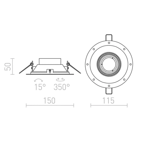 kinkiecik.pl IPSO R frameless biała 230V GU10 50W R12046 Rendl light studio