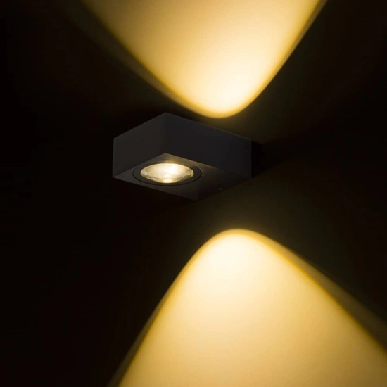 kinkiecik.pl KORSO II ścienna czarny anodowany 230V LED 2x3W 120° IP54 3000K R12832 Rendl light studio