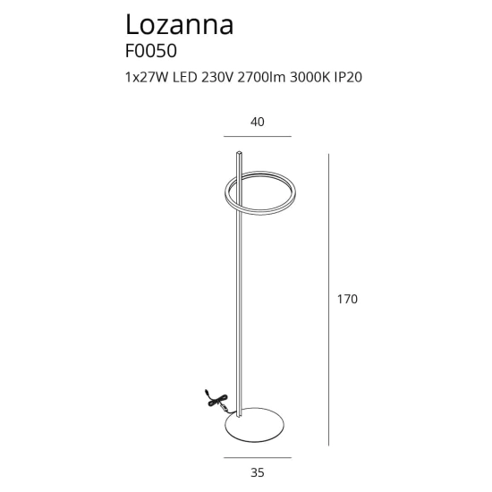 LOZANNA F0050 LAMPA PODŁOGOWA MaxLight - zdjęcie dodatkowe 1