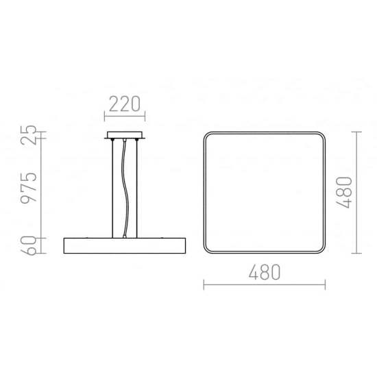 kinkiecik.pl MENSA SQ 48 wisząca biała 230V LED 56W 3000K R11291 Rendl light studio