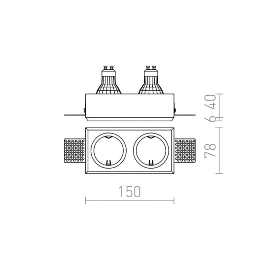 kinkiecik.pl QUO R II wpuszczana gipsowa 230V GU10 2x35W R12900 Rendl light studio