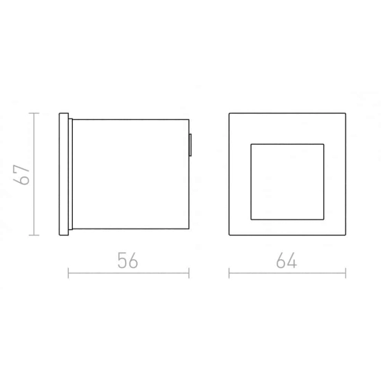 TESS SQ wpuszczana antracyt 230V LED 3W IP54 3000K R12015 Rendl light studio