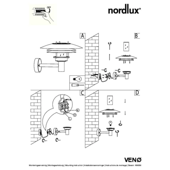 kinkiecik.pl Kinkiet zewnętrzny Venø DFTP Nordlux - miedziany 10600625