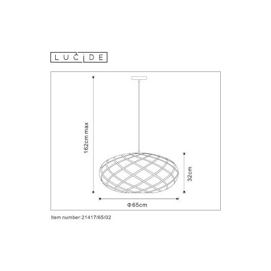 Lampa wisząca WOLFRAM 21417/65/02 Lucide - zdjęcie dodatkowe 2