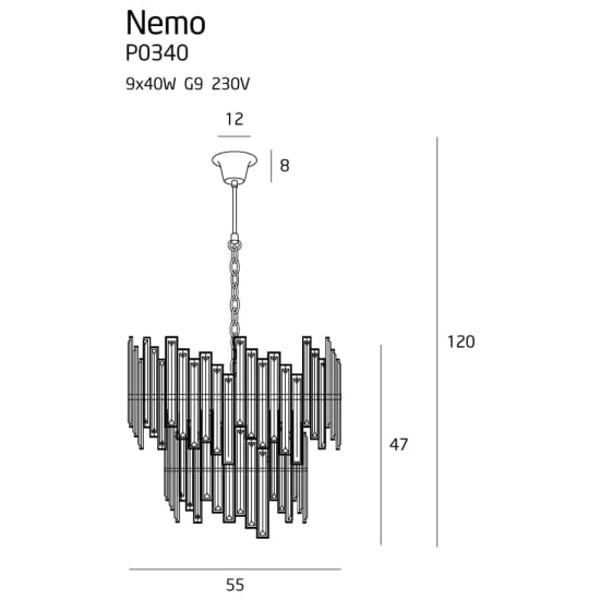kinkiecik Nemo lampa wisząca duża P0340 MaxLight 