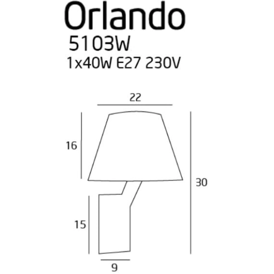 kinkiecik Orlando kinkiet czarny satyna 5103W/BLNM MaxLight