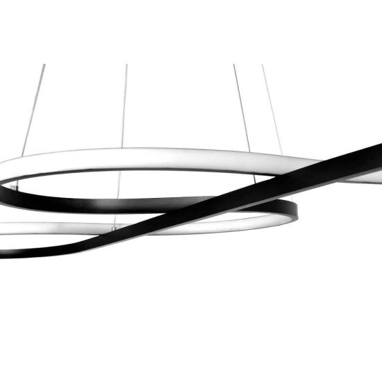 Lampa wisząca SERPENTINE Decoracyjna 60W + Pilot czarna