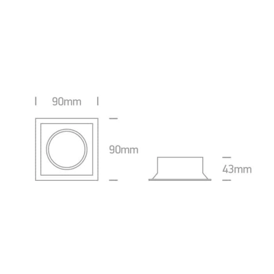 kinkiecik.pl Oprawa podstropowa Dark Light Square Spots 51105TG/W ONE LIGHT