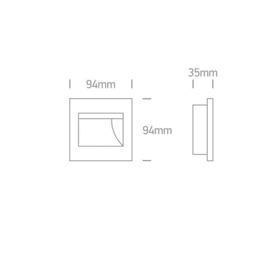 kinkiecik.pl Oświetlenie schodowe Indoor Square Wall Recessed 68007/W/W ONE LIGHT