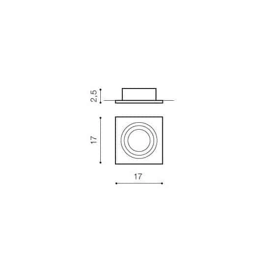 Oprawa stropowa Siro 1 AZ0769 Black/Aluminium AZZARDO