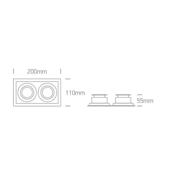 kinkiecik.pl Oprawa podstropowa Semi Dark Light GU10 Series 51205N/W ONE LIGHT