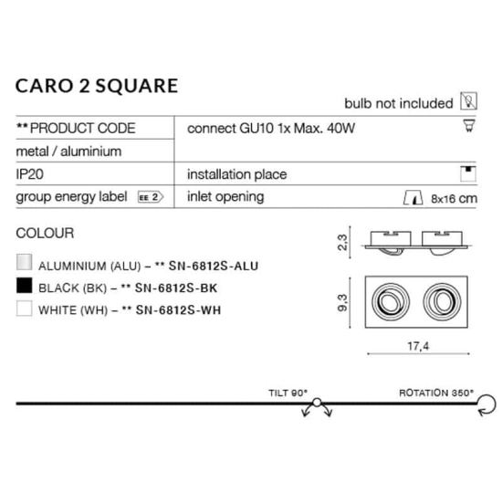 Oprawa stropowa CARO 2S AZ2438 AZZARDO
