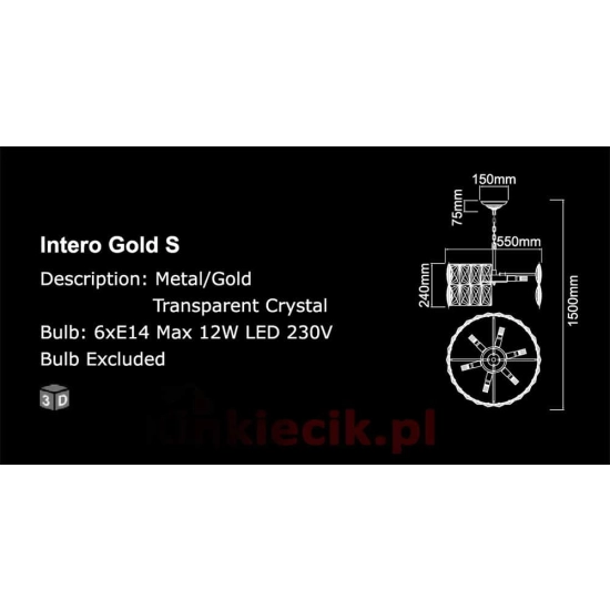 kinkiecikpl lampa wisząca Intero gold S LED ORLICKI