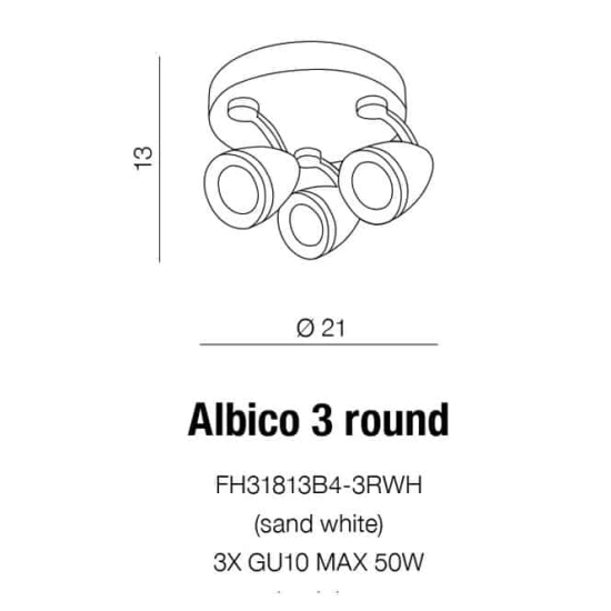 Plafon ALBICO 3 WHITE ROUND AZ1243 AZZARDO