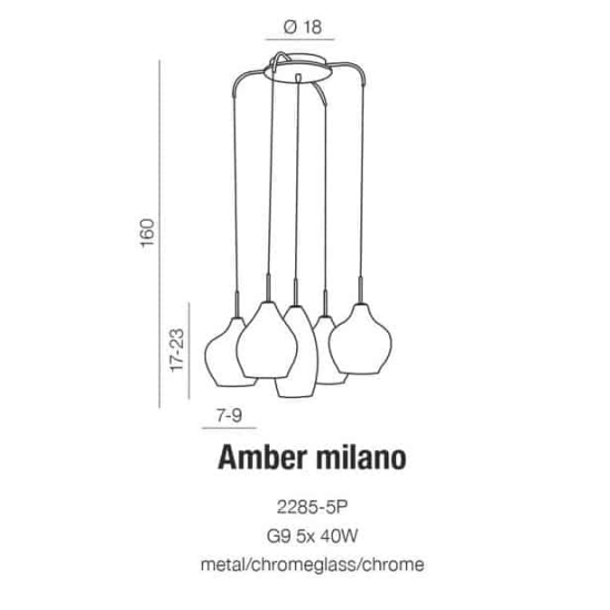 Lampa wisząca AMBER MILANO AZ0722 AZZARDO