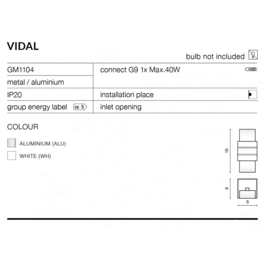 Kinkiet Vidal AZ0863 White AZZARDO