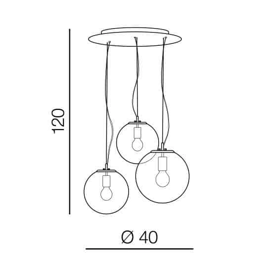 Lampa wisząca IRIS 3 AZ3104 chrome AZZARDO