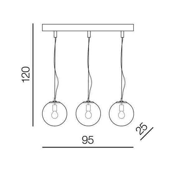 Lampa wisząca IRIS 3 LINE AZ3103 chrome AZZARDO