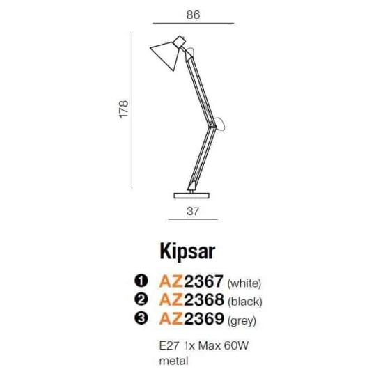 Lampa podłogowa KIPSAR WHITE AZ2367 AZZARDO