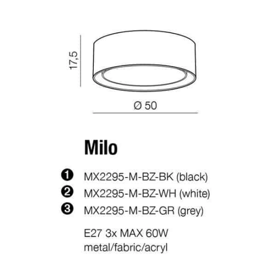 Plafon MILO WHITE AZ2318 AZZARDO