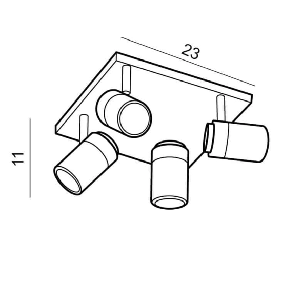 Plafon NOEMIE 4 Square AZ2557 AZZARDO IP44