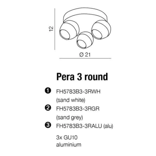 Plafon Pera 3 round AZ1255 AZZARDO