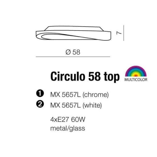 Plafon Circulo 58 AZ0984 AZZARDO