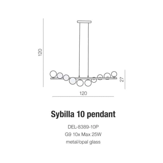Lampa wisząca SYBILLA 10 PENDANT AZ2100 AZZARDO