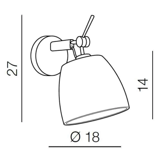 Kinkiet ZYTA WALL XS ALU AZ2490 AZZARDO