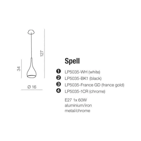 Lampa wisząca Spell AZ0285 Chrome AZZARDO