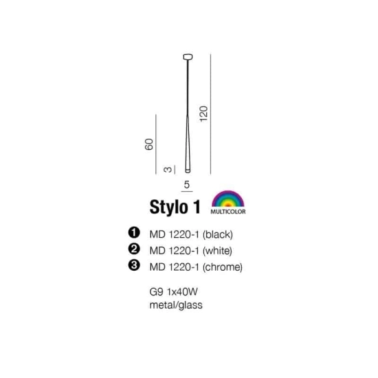 Lampa wisząca STYLO 1 AZ0117 AZZARDO