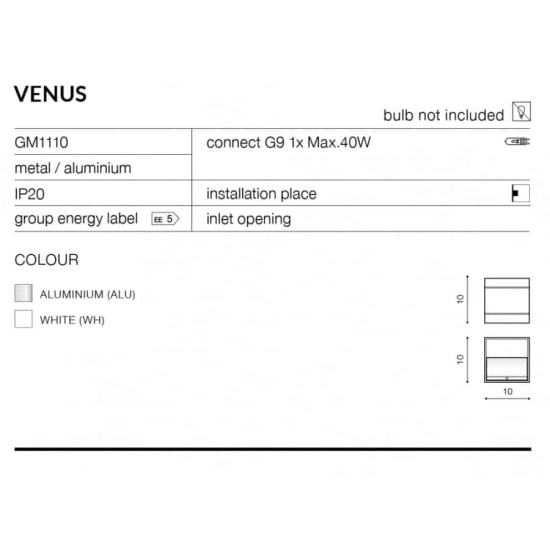 Kinkiet Venus AZ0893 Aluminium AZZARDO