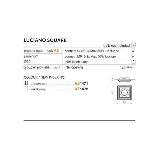 Oczko stropowe LUCIANO S AZ1471 AZZARDO