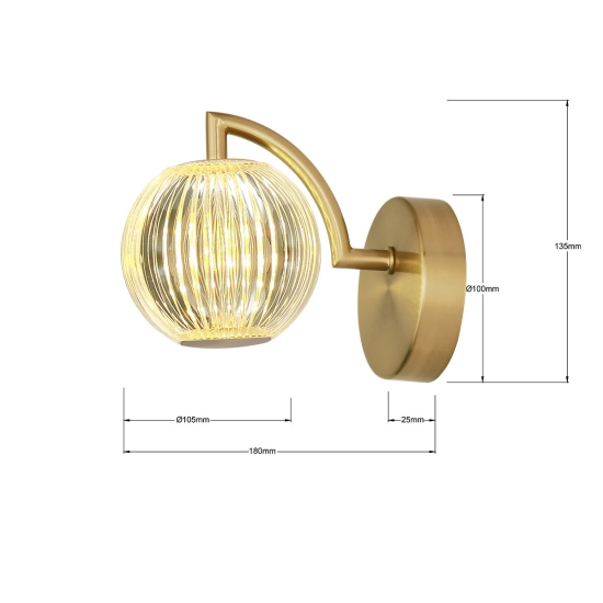Kinkiet Brillant złoty LED CCT LP-3303/1W GD Light Prestige
