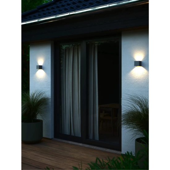 Kinkiet elewacyjny Milda Kubi IP44 - Nordlux, antracyt 2418331050