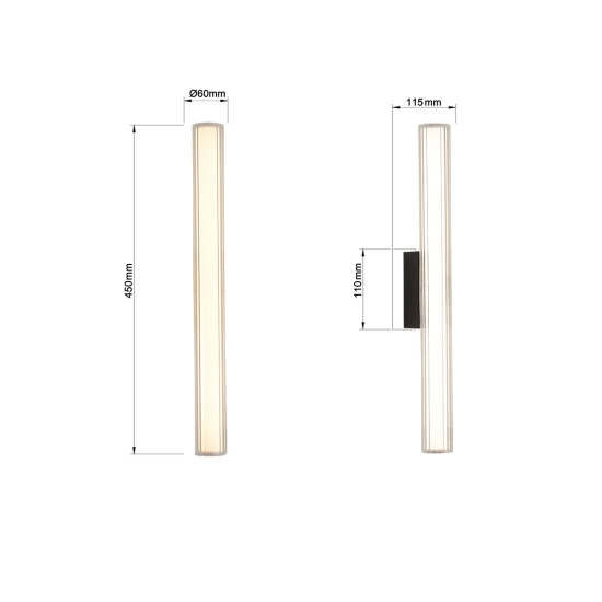 Kinkiet Linea LED CCT IP44 czarny LP-0510/1W-45 BK LIGHT PRESTIGE