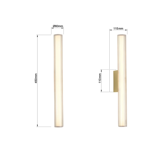 Kinkiet Linea LED CCT IP44 złoty LP-0510/1W-45 GD LIGHT PRESTIGE