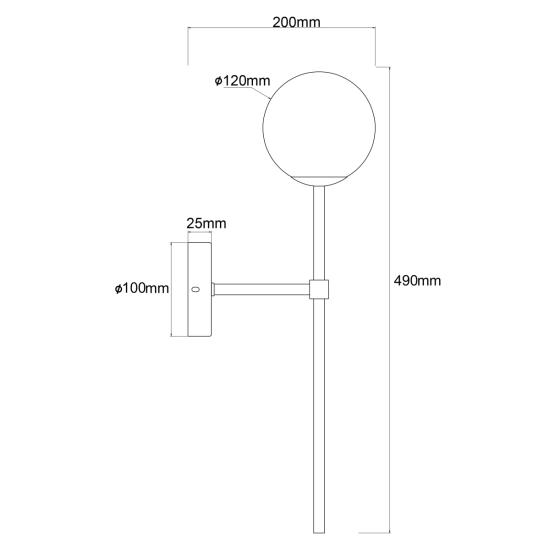 Kinkiet Piruleta czarny 1xG9 LP-008/1W BK Light Prestige