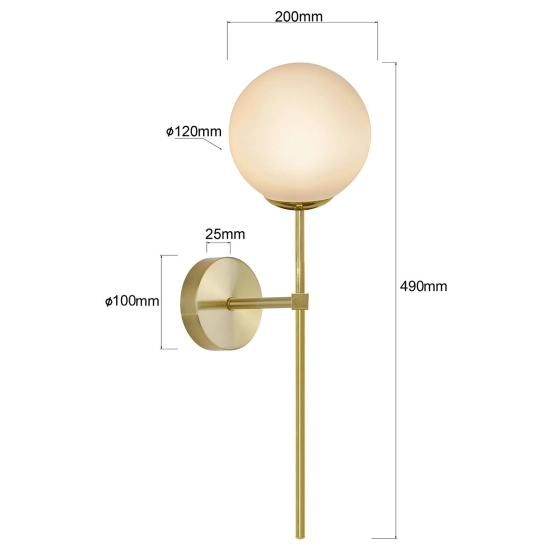 Kinkiet Piruleta złoty 1xG9 LP-008/1W GD Light Prestige