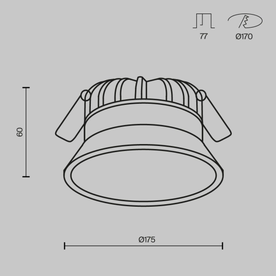 Lampa wpuszczana Okno 3000-4000-6000K 1x24W 100° DL055-24W3-4-6K-W Maytoni - zdjęcie dodatkowe 5