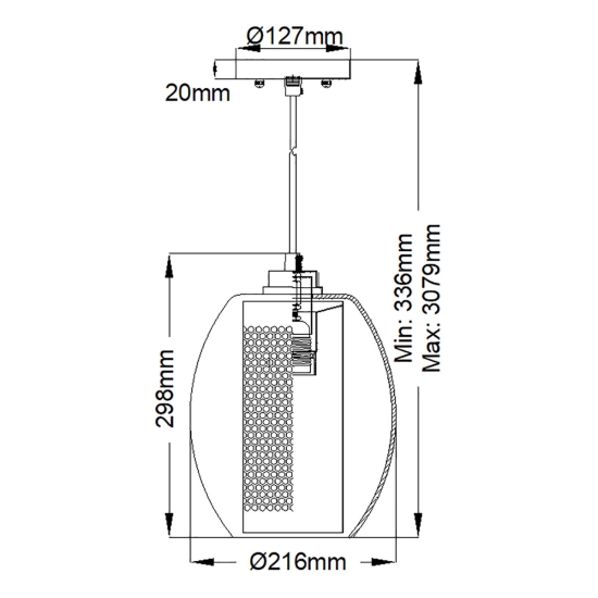 Mała lampa wisząca Asher II – 1 źródło światła KL-ASHER-MP-AP Elstead Lighting