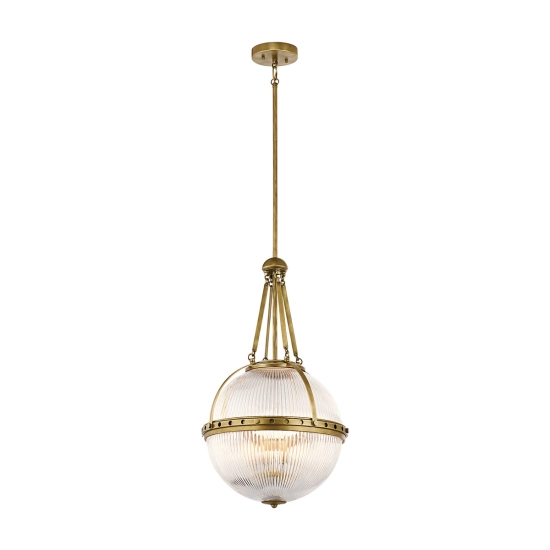 kinkiecik.pl Lampa wisząca Aster – 3 źródła światła – Naturalny mosiądz KL-ASTER-P-NBR Elstead Lighting