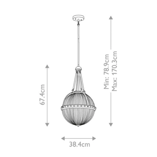 Lampa wisząca Aster – 3 źródła światła – Naturalny mosiądz KL-ASTER-P-NBR Elstead Lighting
