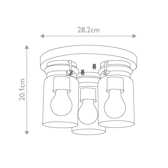 Plafon Brinley – 3 źródła światła – Szczotkowany nikiel KL-BRINLEY-F-NI Elstead Lighting