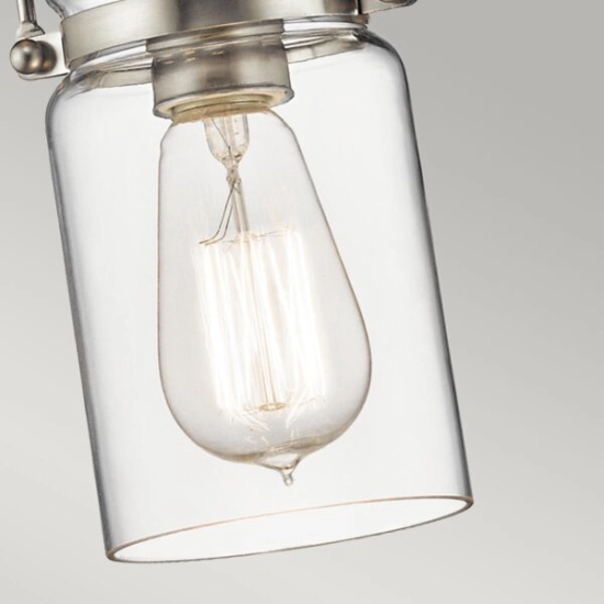Mała lampa wisząca Brinley – 1 źródło światła – Szczotkowany nikiel KL-BRINLEY-MP-NI Elstead Lighting