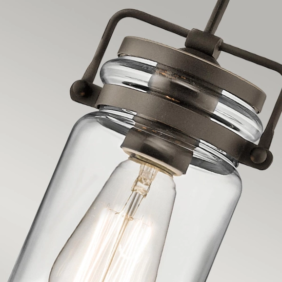 Mała lampa wisząca Brinley – 1 źródło światła – Stary brąz KL-BRINLEY-MP-OZ Elstead Lighting