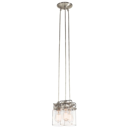 kinkiecik.pl Lampa wisząca Brinley – 3 źródła światła – Szczotkowany nikiel KL-BRINLEY3-NI Elstead Lighting