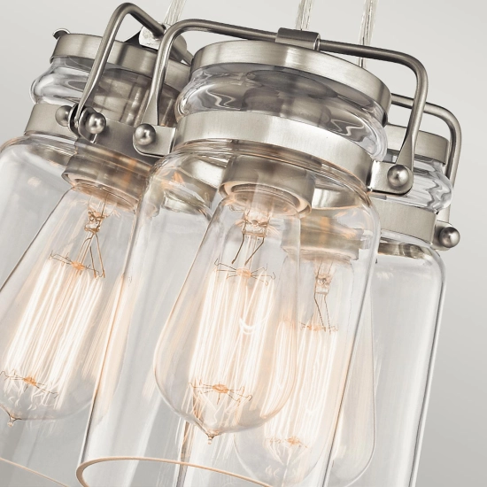 Lampa wisząca Brinley – 3 źródła światła – Szczotkowany nikiel KL-BRINLEY3-NI Elstead Lighting