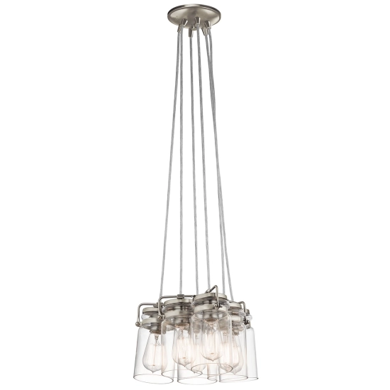 kinkiecik.pl Lampa wisząca Brinley – 6 źródeł światła – Szczotkowany nikiel KL-BRINLEY6-NI Elstead Lighting