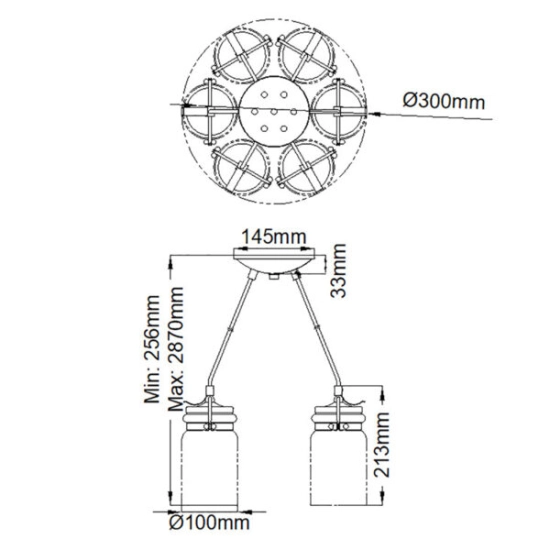 Lampa wisząca Brinley – 6 źródeł światła – Szczotkowany nikiel KL-BRINLEY6-NI Elstead Lighting